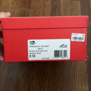 White-black coach Francesca shoes.